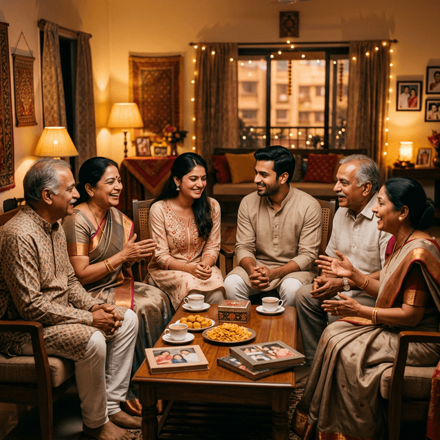 Families meeting warmly